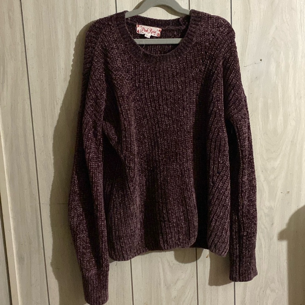 Deep purple knitted sweater